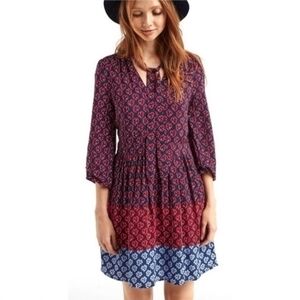 GAP Tie Neck Clover Print Dress Plus Size
